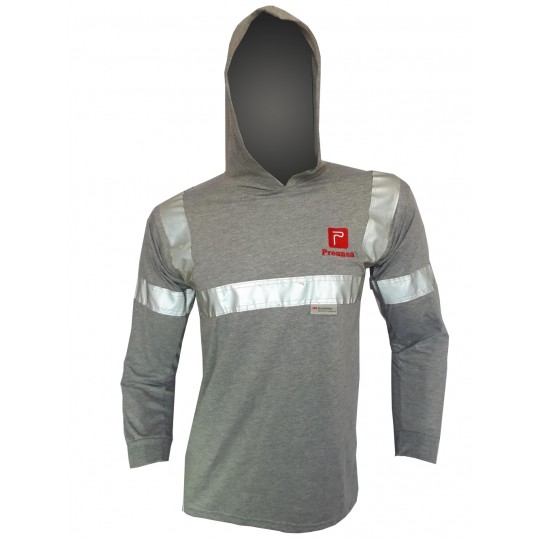 POLO JERSEY CON CAPUCHA Y CINTA REFLECTIVA