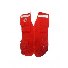 CHALECO DRILL ROJO Y CINT REFLECTIVA