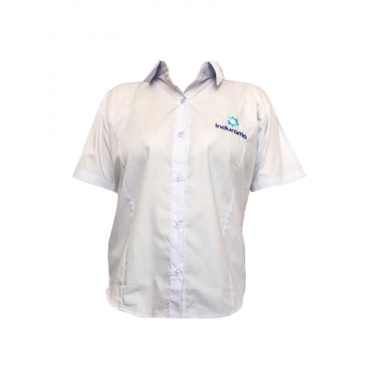 BLUSA OXFORD CORTE PRINCESA MANGA CORTA 